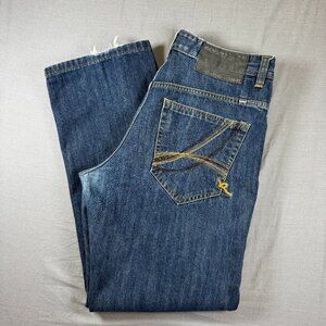 Y2K Rocawear Jeans Mens 36 Blue Original Fit Denim Straight Leg Urban Streetwear